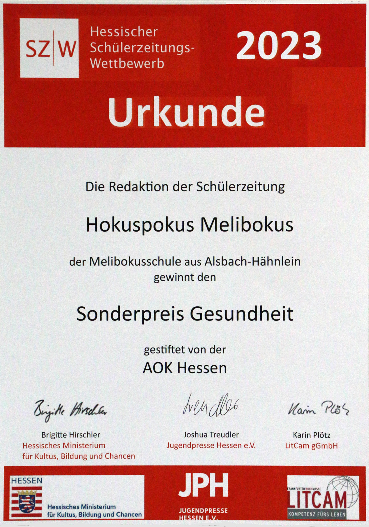 Urkunde Gesundheit